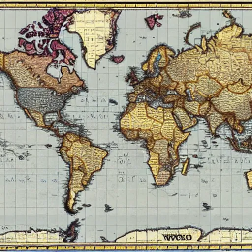 Prompt: an alternative 8k world maps with alternative borders