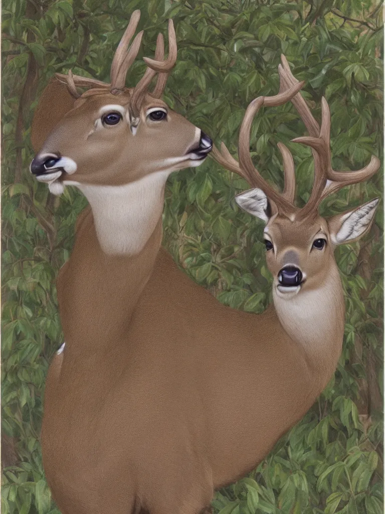 Image similar to a portrait of a male deer, by Don Bluth