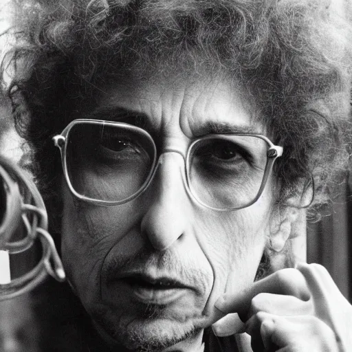 Image similar to bob dylan in a small cage, surrounded by other caged animals, photograph