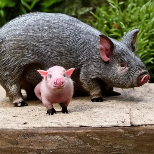 Image similar to dwarf to pig is not a friend