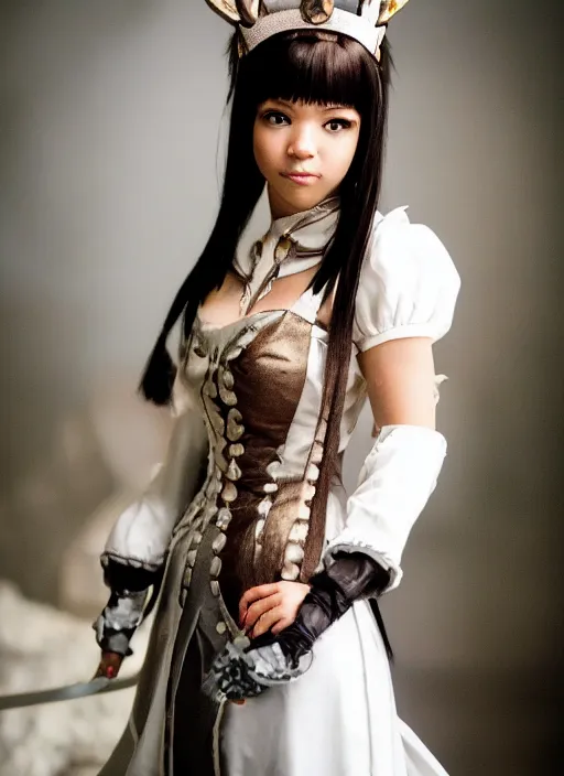 Image similar to a full portrait photo of real - life princess garnet final fantasy ix character, f / 2 2, 3 5 mm, 2 7 0 0 k, lighting, perfect faces, award winning photography.