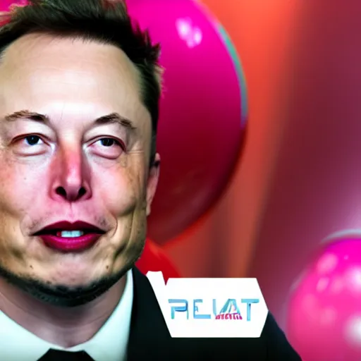 Image similar to elon musk in a bubblegum commercial