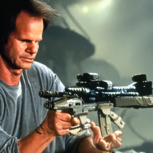 Prompt: Game Over man! Game Over! Bill Paxton, Aliens