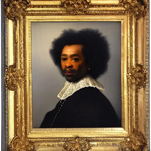 Prompt: french - black - royalty as part of the 1 8 th century aristocracy, looking regal and classic, king - male painted by rembrandt
