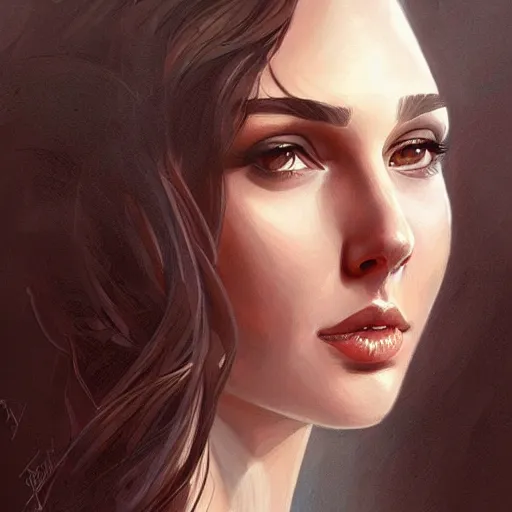 Prompt: portrait of gal gadot by charlie bowater