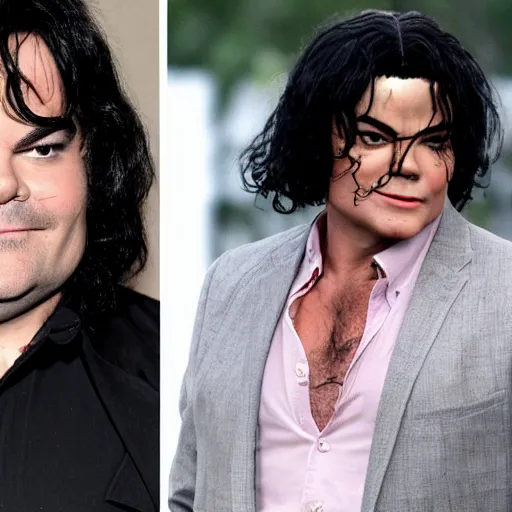 Image similar to jack black as michael jackson