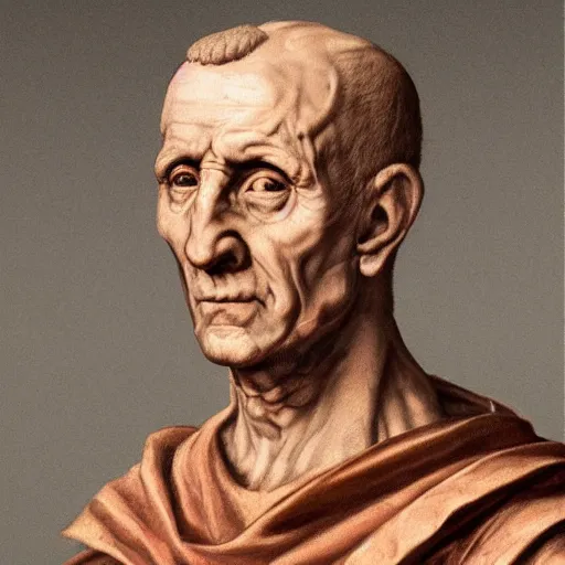 Image similar to A 17th century Baroque Painting of Julius Caesar, portrait of Julius Caesar, grainy, realistic, very realistic, hyperrealistic, highly detailed, very detailed, extremely detailed, very neat, very epic, very cool, detailed, trending on artstation