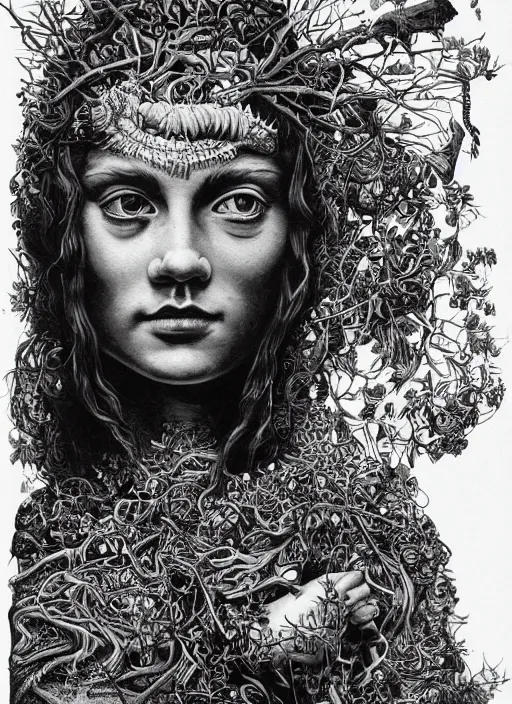 Image similar to Hippie goddess painting by Dan Hillier, trending on artstation, artstationHD, artstationHQ, 4k, 8k