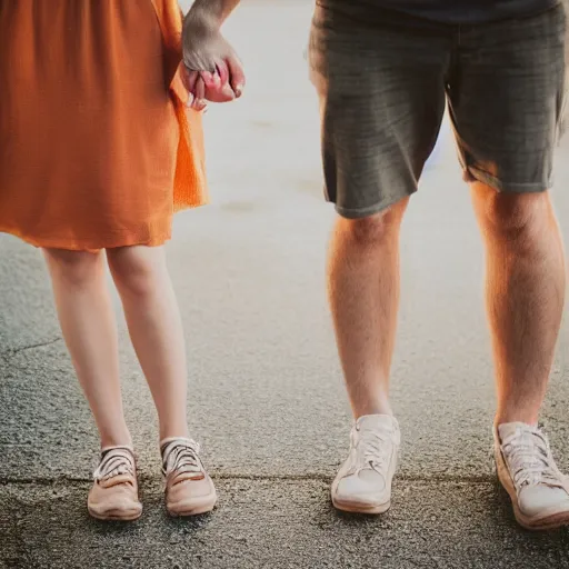 Prompt: cute couple holding hands. 4K. award winning photography