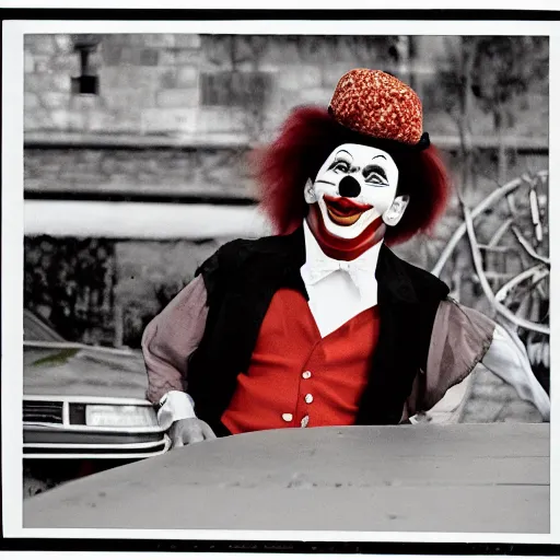 Image similar to president clown, photography from 1 9 8 0