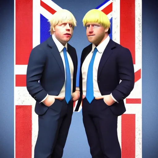 Prompt: muscular chad gigachad boris johnson with thick blonde hair, boris johnson as a chad with thick blonde hair, and wearing a union jack suit, realistic, hyperrealistic, 8 k resolution, highly detailed, very detailed, hd quality, intricate details, trending on artstation