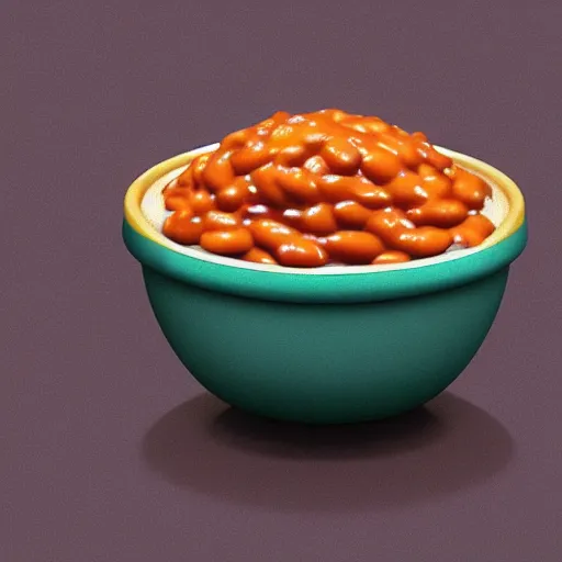 Image similar to mr bean is fused into a bowl of baked beans, artstation, cgsociety, 8 k