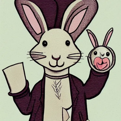 Prompt: rabbit doctor, illustration