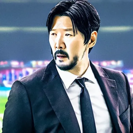 Image similar to movie still of Son Heung-Min as john wick in the movie john wick,