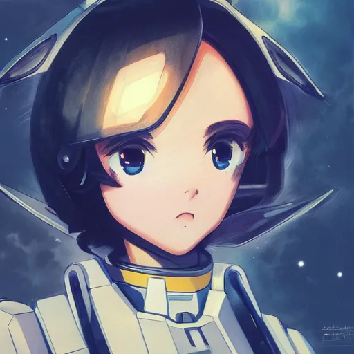 Prompt: A potrait of a gundam with big and cute eyes, fine-face, realistic shaded perfect face, fine details. Night setting. Very anime style. Realistic shaded lighting poster by Ilya Kuvshinov katsuhiro, magali villeneuve, artgerm, Jeremy Lipkin and Michael Garmash, Rob Rey and Kentarõ Miura style, trending on art station