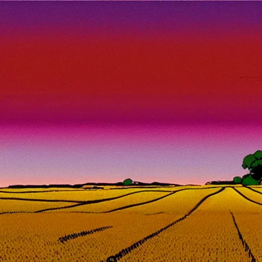 Image similar to endless bland midwestern grain gradient wheat cornfields by bill watterson from mulan ( 1 9 9 7 )