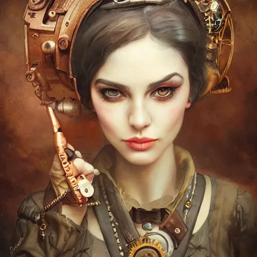 Image similar to lofi steampunk portrait pixar style by Lita Cabellut and Stanley Artgerm and Tom Bagshaw