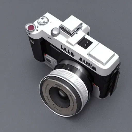 Image similar to a princess leia mirrorless camera, 3 d render