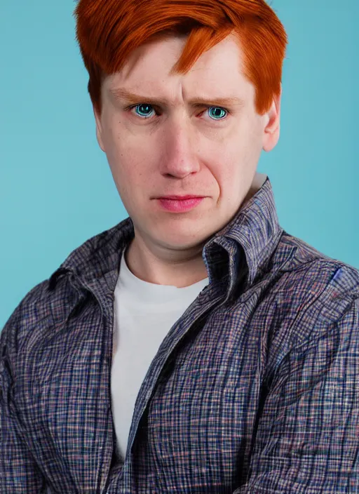 Prompt: portrait photo still of real life philip j fry, 8 k, 8 5 mm, f. 1 4