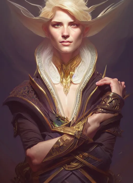 Image similar to portrait of jerem clarkson, d & d, fantasy, intricate, elegant, highly detailed, digital painting, artstation, concept art, smooth, sharp focus, illustration, art by artgerm and greg rutkowski and alphonse mucha