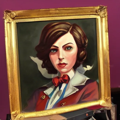 Prompt: Oil painting of Elizabeth Comstock from Bioshock Infinite