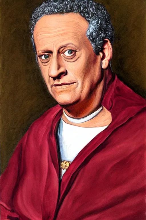 Image similar to Newman from Seinfeld in an Elizabeth portrait, highly detailed,