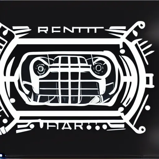 Prompt: auto repair logo, crescent wrench, gear, vector graphic, digital art, monochrome, symmetry, modern