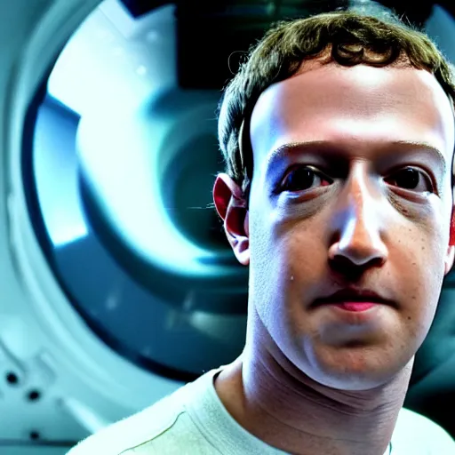 Image similar to mark zuckerberg in a cryostasis tube from Aliens. photograph.