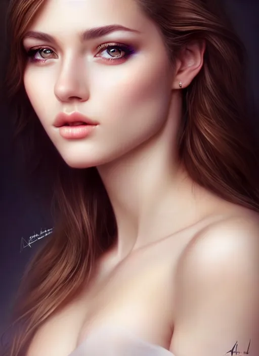 Prompt: a gorgeous female photo, professionally retouched, soft lighting, half body shot, realistic, smooth face, perfect eyes, symmetrical, wide angle, sharp focus on eyes, 8 k high definition, insanely detailed, intricate, elegant, art by artgerm