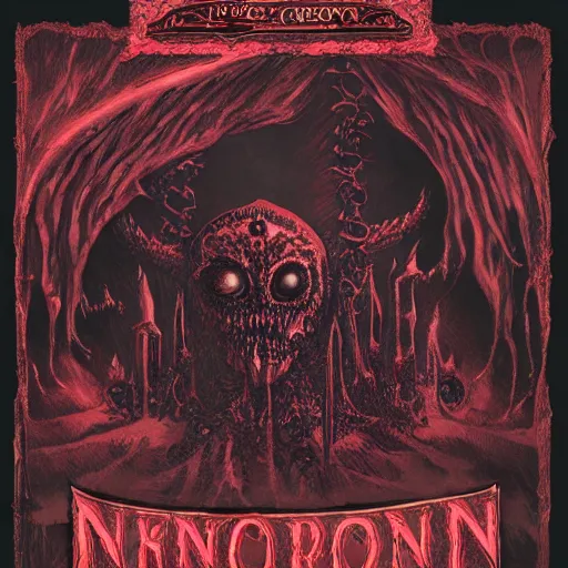 Image similar to front cover of the necronomicon, ultra detail, creepy, book cover