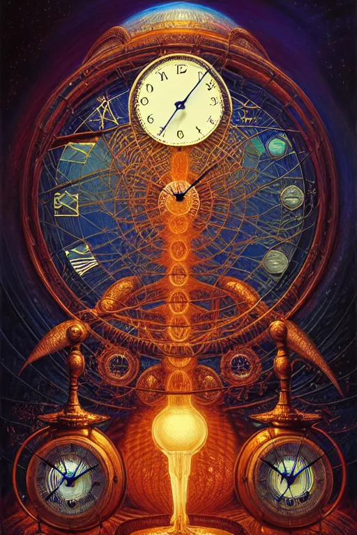 intricate Nikola Tesla clocks james gurney, dan Stable Diffusion