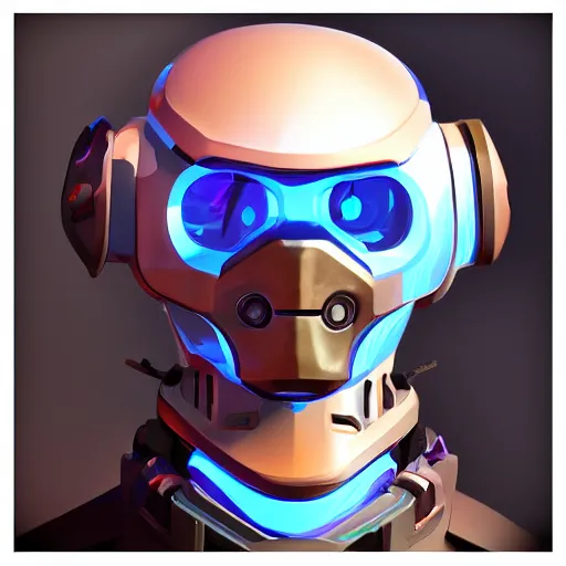 Image similar to artstation profile picture, cool robot profile