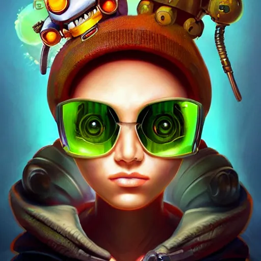 Image similar to biopunk teemo from league of legends, Pixar style, by Tristan Eaton Stanley Artgerm and Tom Bagshaw.