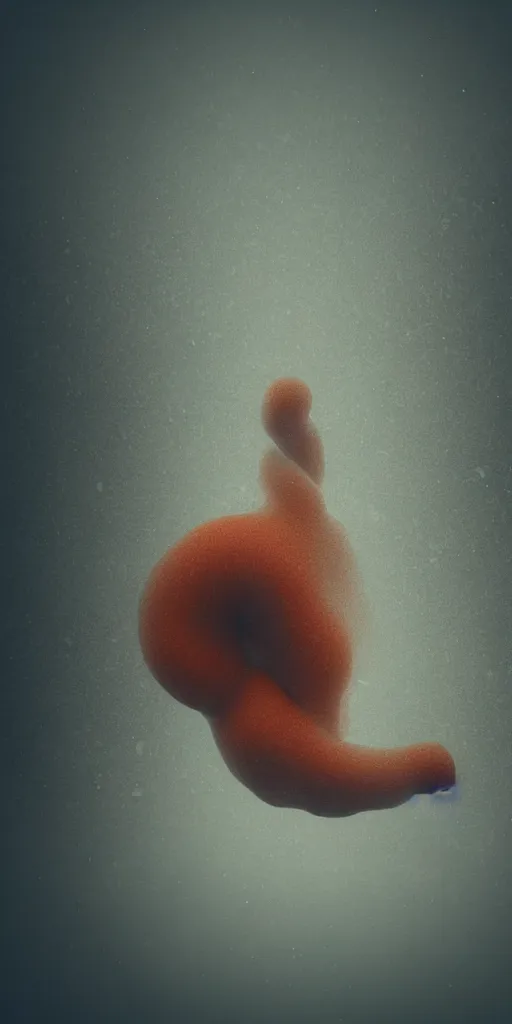 Image similar to a blurry closeup picture of grasping neck, dripping wet, no face, macro photography, long exposure photograph, surrealism, anamorphic bokeh, cozy, soft light, cyan and orange, caustic, atmospheric fog, octane render, cinematic