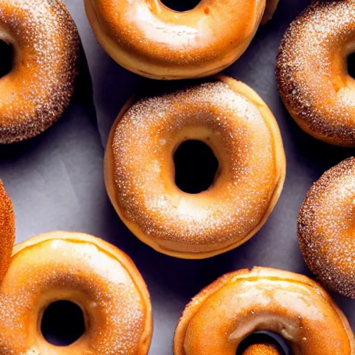 Image similar to up close macro shot of donuts that are topped with Shar-Pei dogs, award winning photo, studio lighting