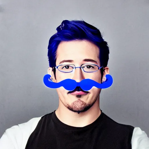 Image similar to markiplier blue mustache