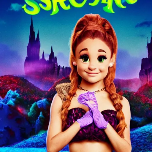 Prompt: a movie poster with ariana grande as shrek, coming out 2 0 2 4