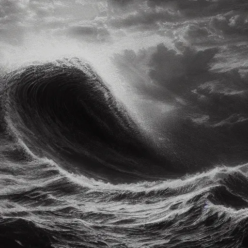 Prompt: huge tidal wave hitting new york city scraper, by gustave dore and james gurney artstation hyperrealism photo - realistic lifelike
