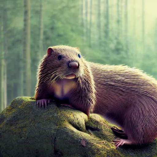 Image similar to hyperrealistic dslr film still of justin bieber disguised as a beaver, stunning 8 k octane comprehensive 3 d render, inspired by istvan sandorfi & greg rutkowski & unreal engine, perfect symmetry, dim volumetric cinematic lighting, extremely hyper - detailed, incredibly real lifelike attributes & flesh texture, intricate, masterpiece, artstation, stunning