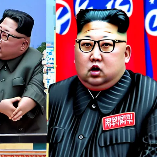 Prompt: Kim Jong-un as a monster destroys new york city