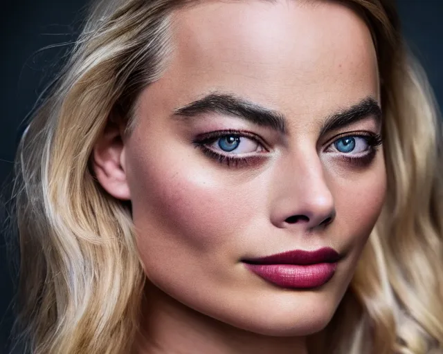 Prompt: a more beautiful version of margot robbie, hyper realistic face, beautiful eyes, cinematic, long shot, hyper detailed, 8 5 mm photograph, 8 k resolution, film still, sharp lens, wide lens