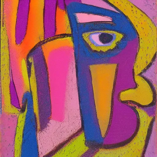 Prompt: abstract face, balanced composition, pastel, rich details, coarse paper, Gaughan, Aoshima, Caulfield, Earle