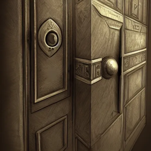 Image similar to the room of door latches, concept art, trending on artstation, highly detailed, intricate, sharp focus, digital art, 8 k