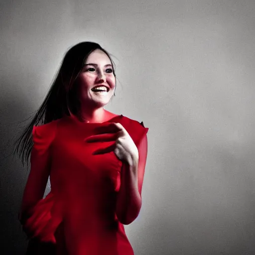 Prompt: an amazing award winning photo of a happy female, very sharp, hyperdetailed, cinematic atmospheric photo