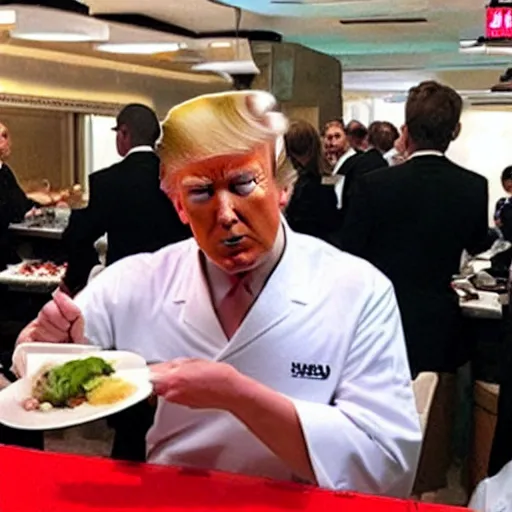 Image similar to donald trump eating sushi