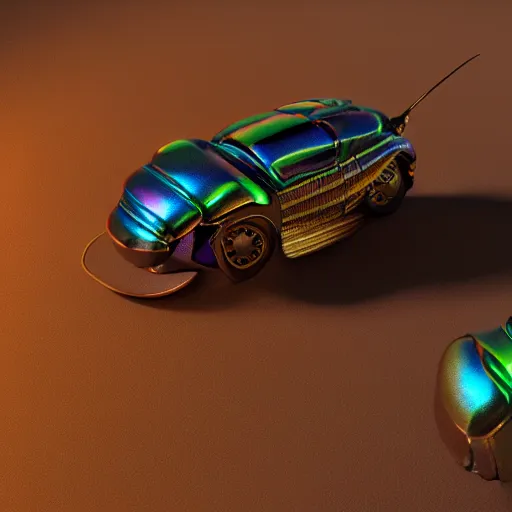 Prompt: hyper realistic 3 d render of a magnum iridescent beetle pistol, light studio, octane render, hdr, super detailed, intricate