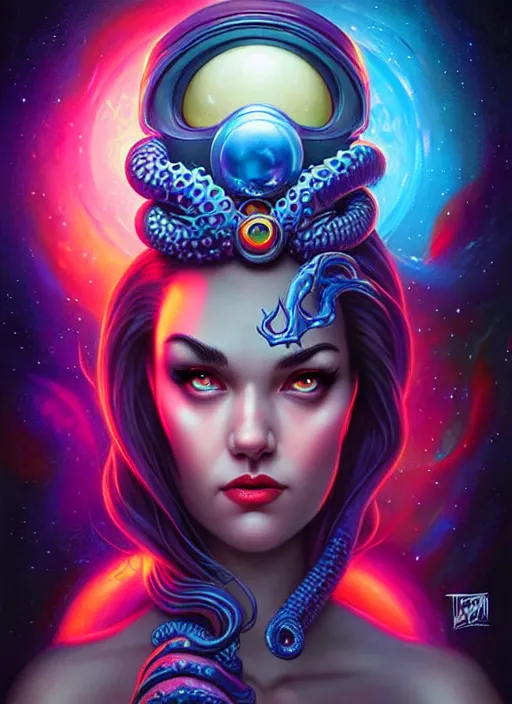 Prompt: cosmic lovecraft random dc hero portrait, pixar style, by tristan eaton stanley artgerm and tom bagshaw.