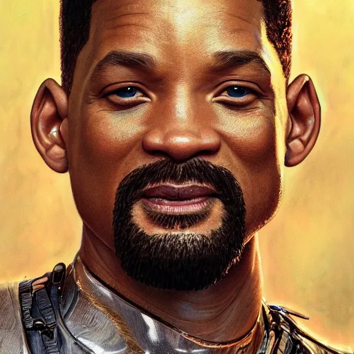 Prompt: epic portrait of will smith, detailed, digital painting, artstation, concept art, donato giancola, joseph christian leyendecker, wlop, boris vallejo, breathtaking, high details, extremely detailed, establishing shot, artistic, hyper realistic, octane render