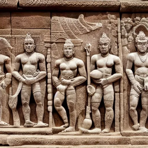 Image similar to angkor bas relief nfl players