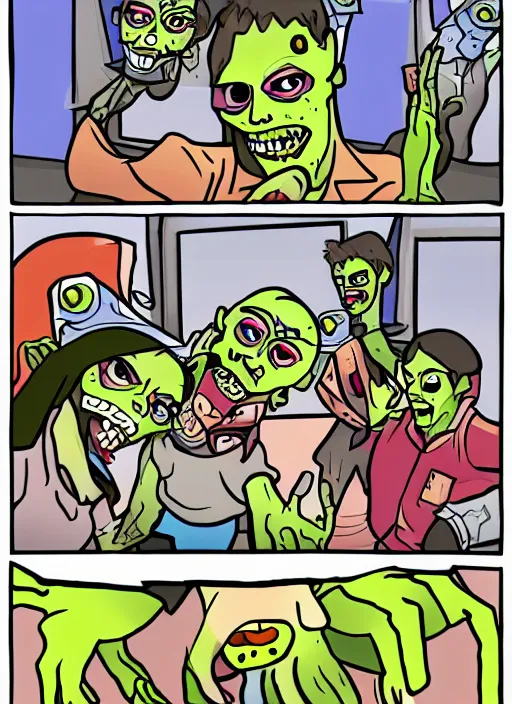 Prompt: cartoon zombie selfie